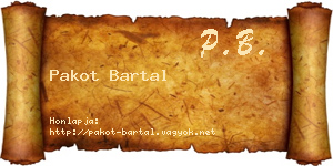 Pakot Bartal névjegykártya